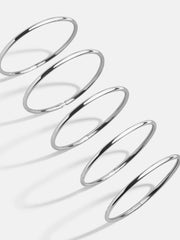 Alexia Bangle Bracelet Set - Silver