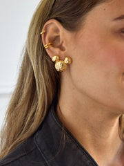 Disney Mickey Mouse Domed Earrings - Gold