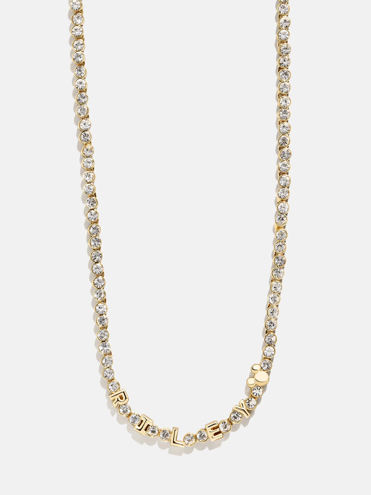 Disney Mickey Mouse Bezel Custom Tennis Necklace - Gold/Pavé