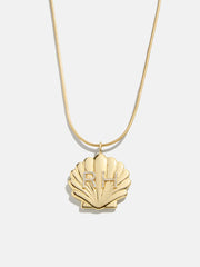 Seashell Custom Initial Necklace - Gold/Pavé