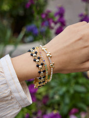 Disney Mickey Mouse Repeating Character Head Bracelet - Gold/Black