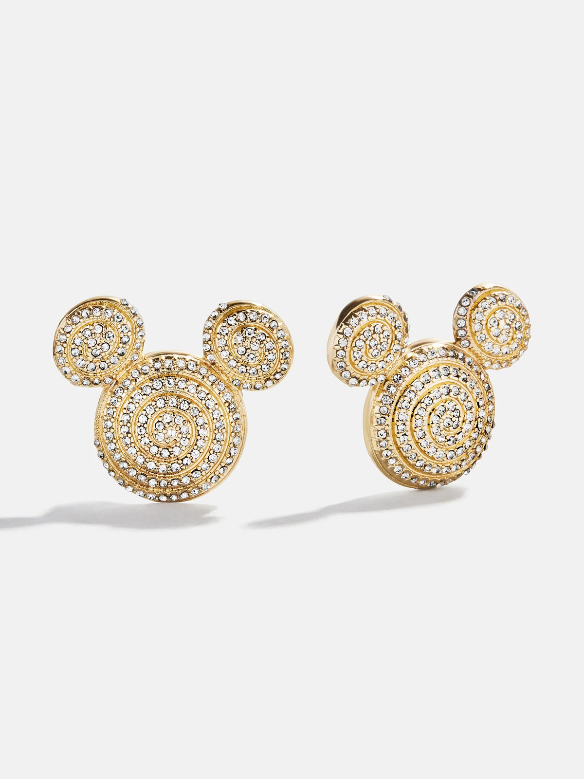 Disney Mickey Mouse Spiral Earrings - Gold/Pavé