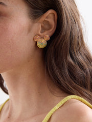 Disney Mickey Mouse Spiral Earrings - Gold/Multi