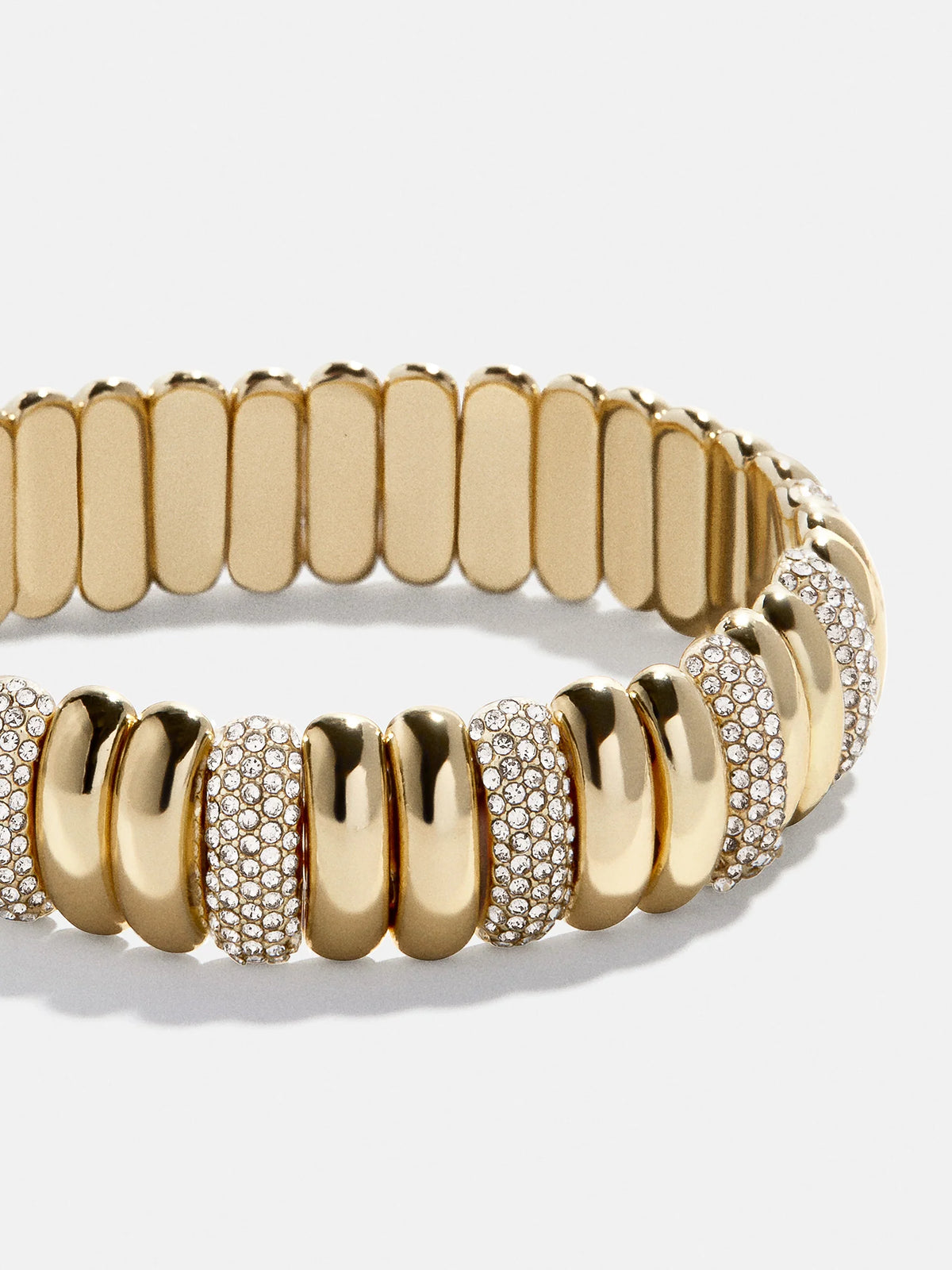 Keira Ribbed Bracelet - Gold/Pavé