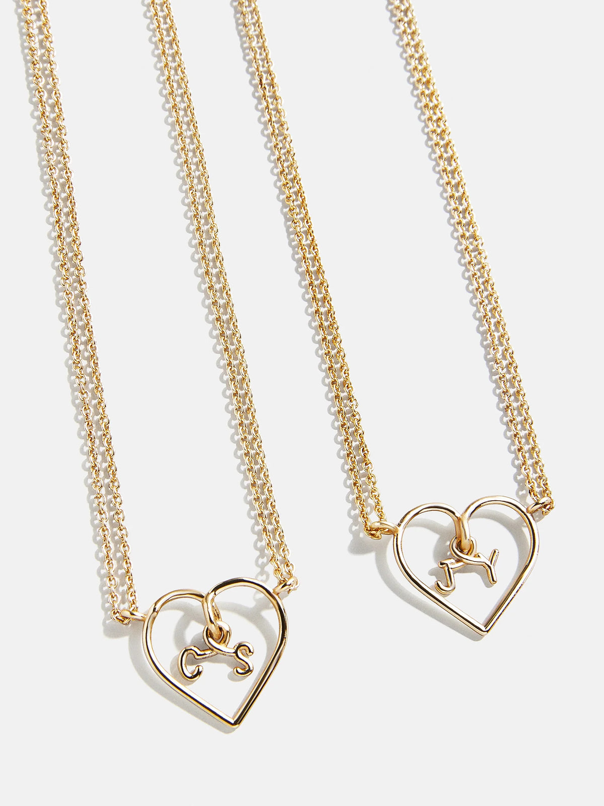 Wired Heart Custom Initial Necklace - Gold