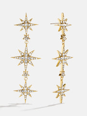 Venus Celestial Statement Earrings - Gold/Pavé