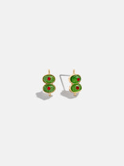 Briny Baby Olive Earrings - Green