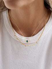 18K Gold Spaced Number Custom Necklace - XS