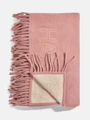 Pure Merino Wool Custom Blanket - Dusty Rose/Cream