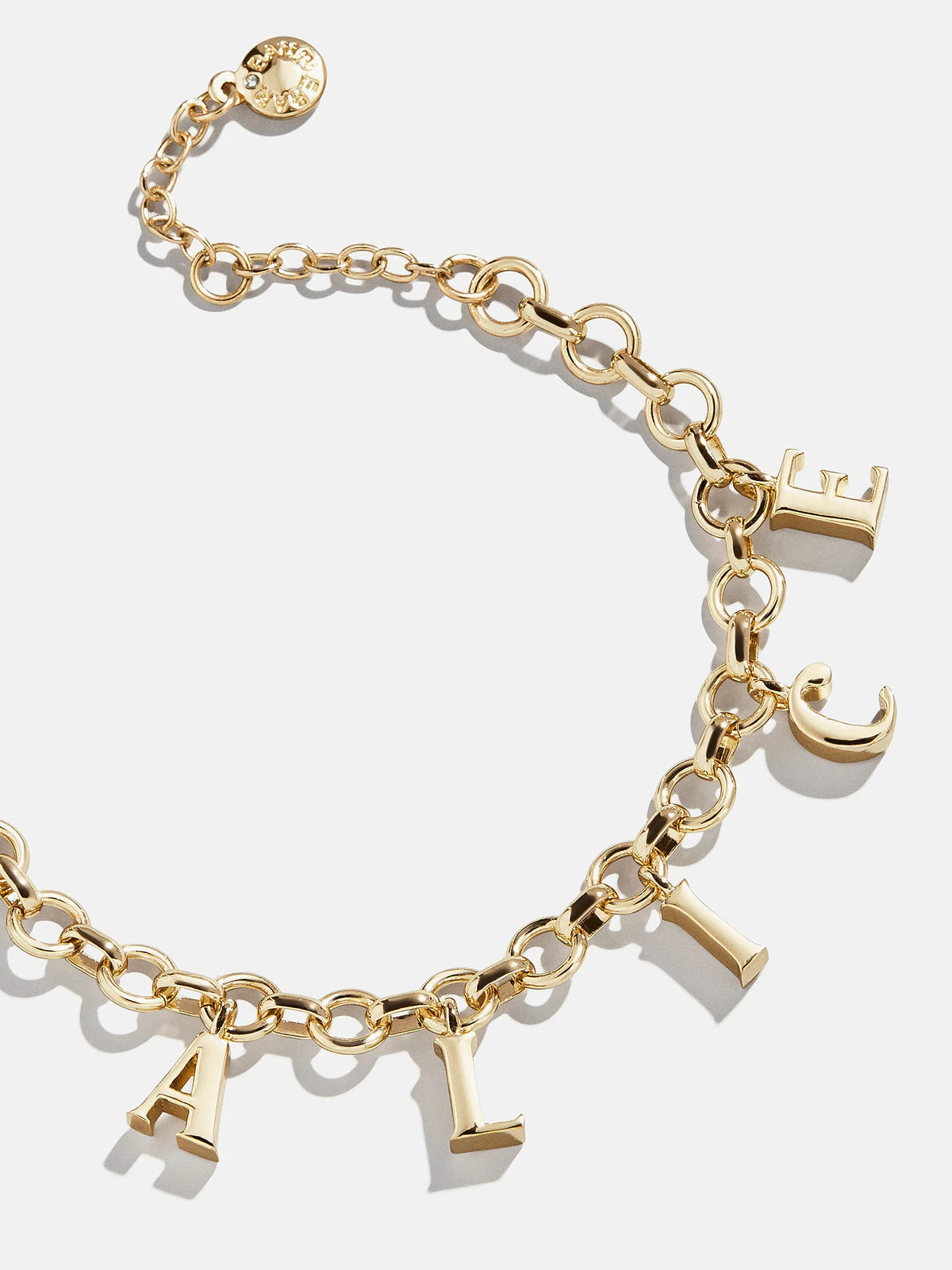 Spaced Letter Custom Charm Bracelet - Gold