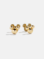 Disney Mickey Mouse Reversible Stud Earrings - Gold/Pavé