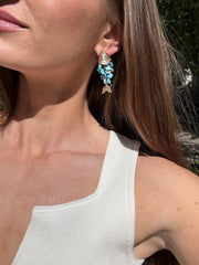 Ripple Effect Fish Earrings - Gold/Turquoise