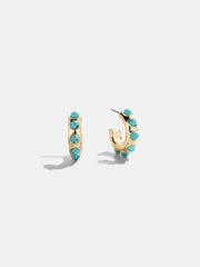 Mariana Semi-Precious Huggie Earrings - Gold/Turquoise