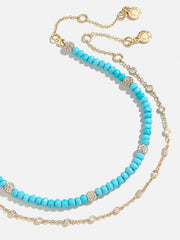 Irina Semi-Precious Anklet Set - Gold/Turquoise