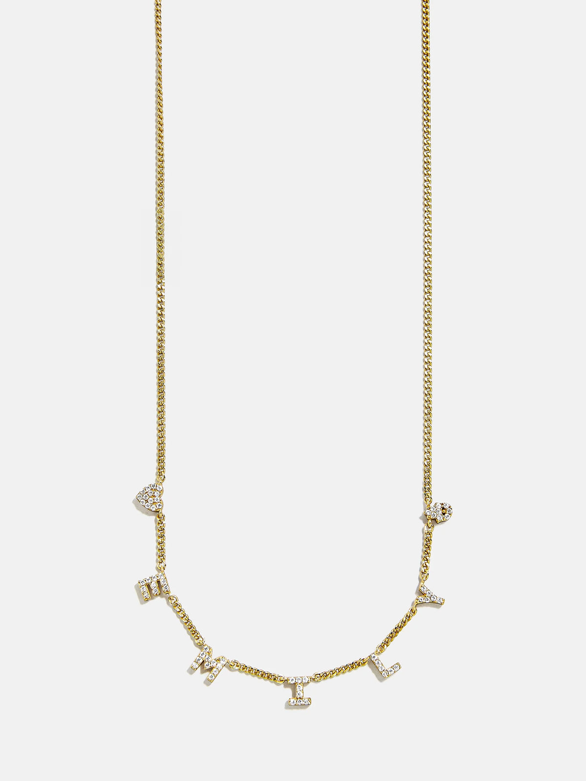 Mini 18K Gold Custom Icon Necklace - 18K Gold. Pavé Cubic Zirconia Stones