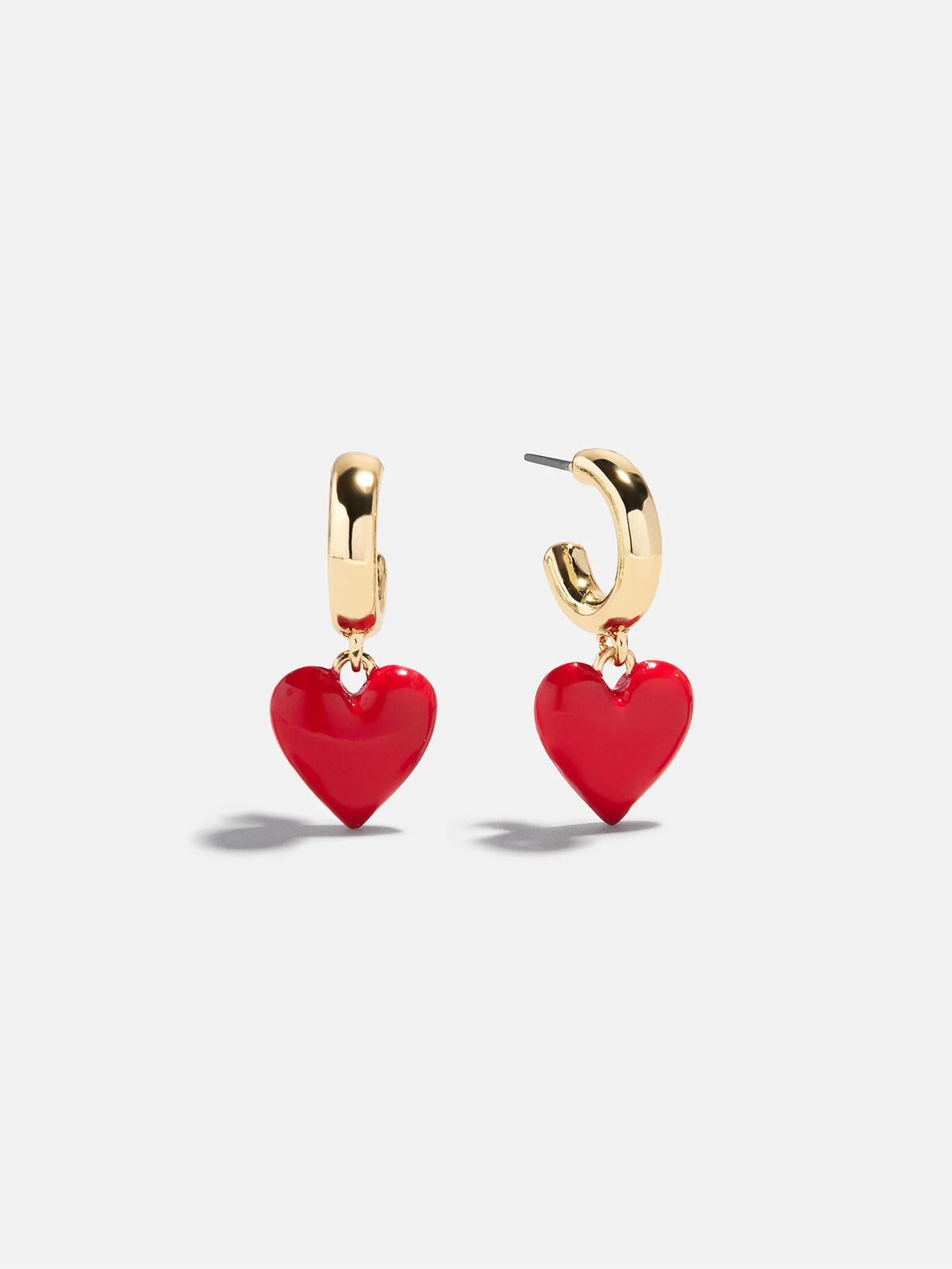 Game Day Heart Drop Earrings - Red