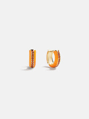 Game Day Enamel Huggie Earrings - Light Orange