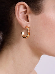 Game Day Baguette Hoop Earrings - Orange