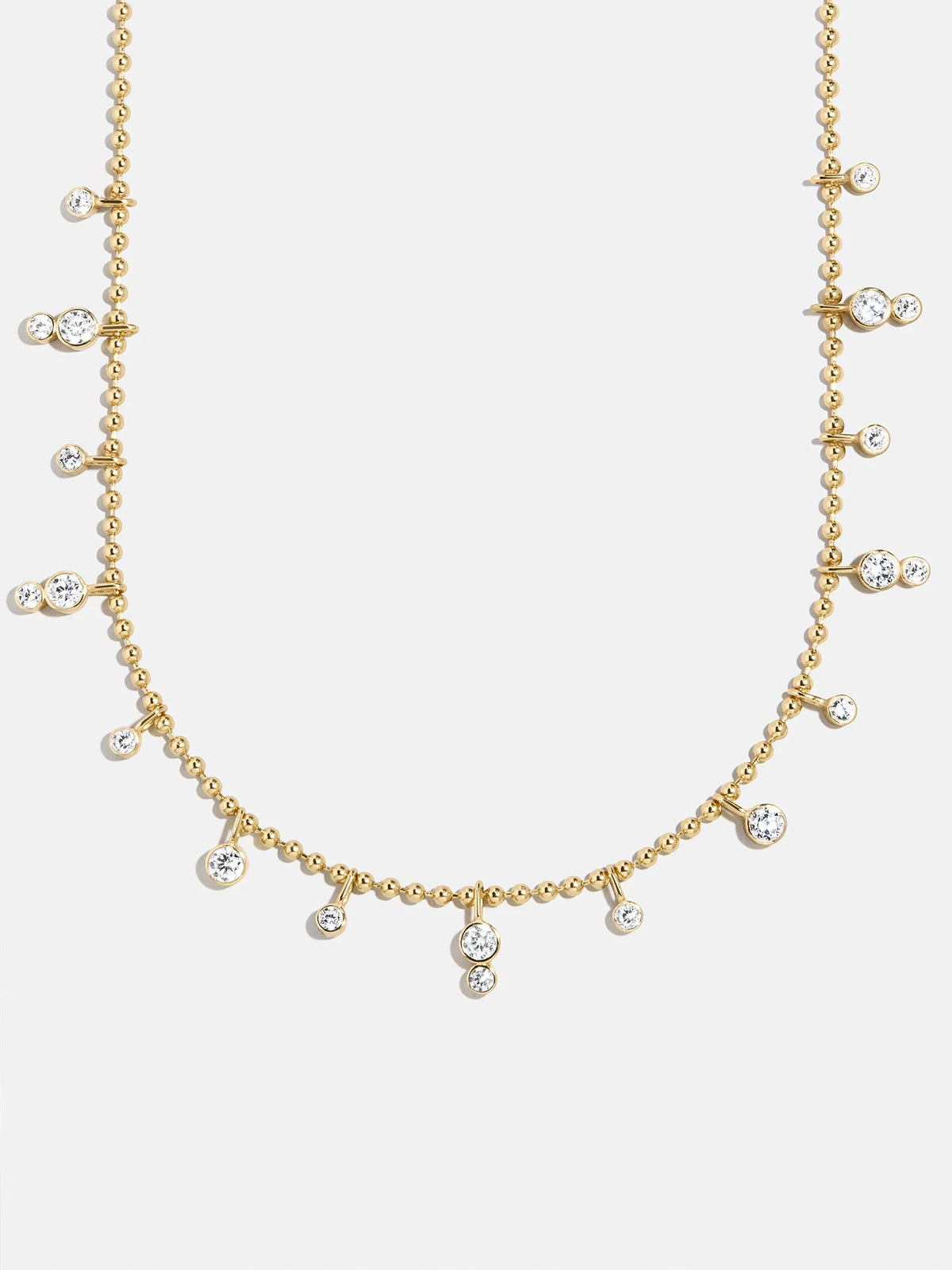Joelle 18K Gold Crystal Necklace - Gold/Pavé