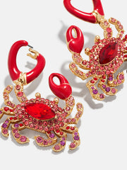 In A Pinch Crab Earrings - Red
