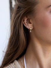 Kourtney Huggie Earrings - Gold/Pavé