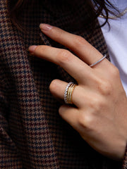 Carly 18K Gold Ring - Gold/Pavé