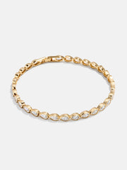Amanda 18K Gold Tennis Bracelet - Pear Bezel