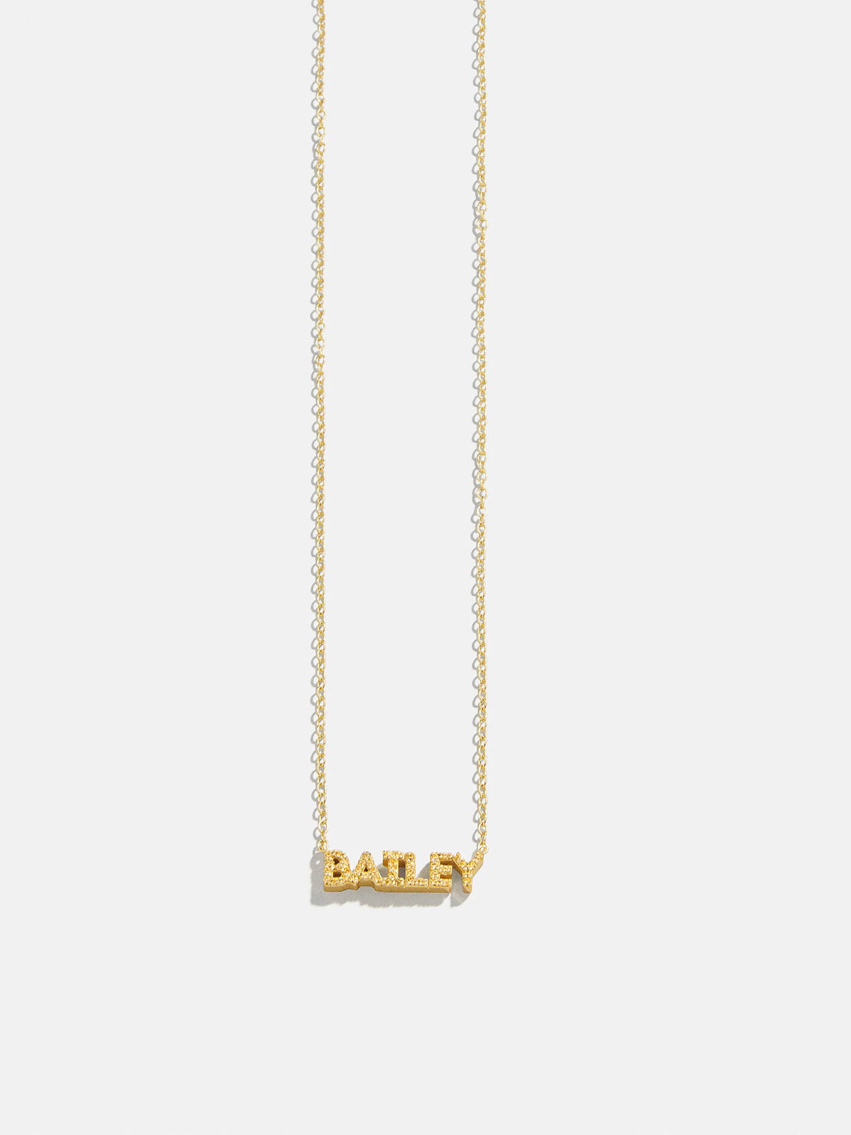 18K Gold Birthstone Custom Nameplate Necklace - Topaz