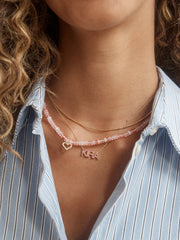 18K Gold Birthstone Custom Nameplate Necklace - Peridot