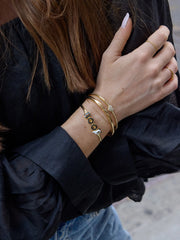 Disney Mickey Mouse Boo Cuff Bracelet - Gold/Black