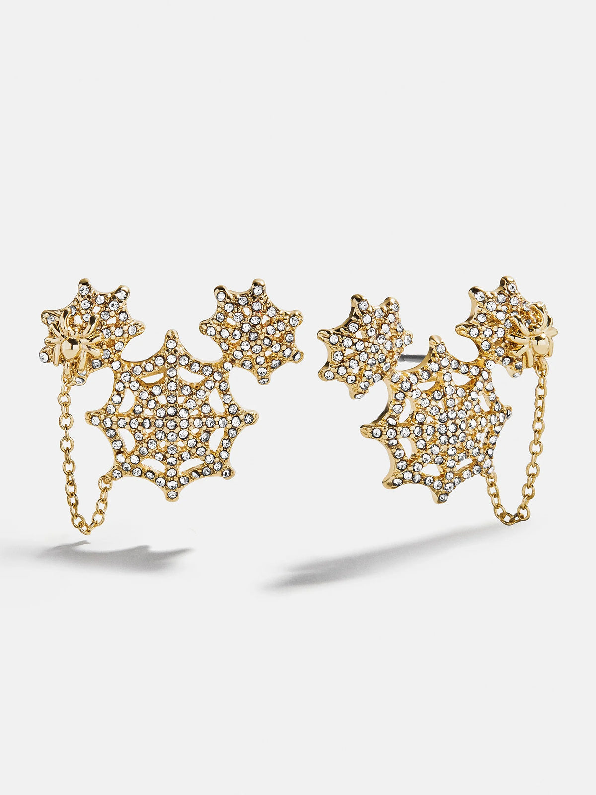 Disney Mickey Mouse Spider Web Earrings - Gold/Pavé