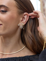 Disney Mickey Mouse Spider Web Earrings - Gold/Pavé