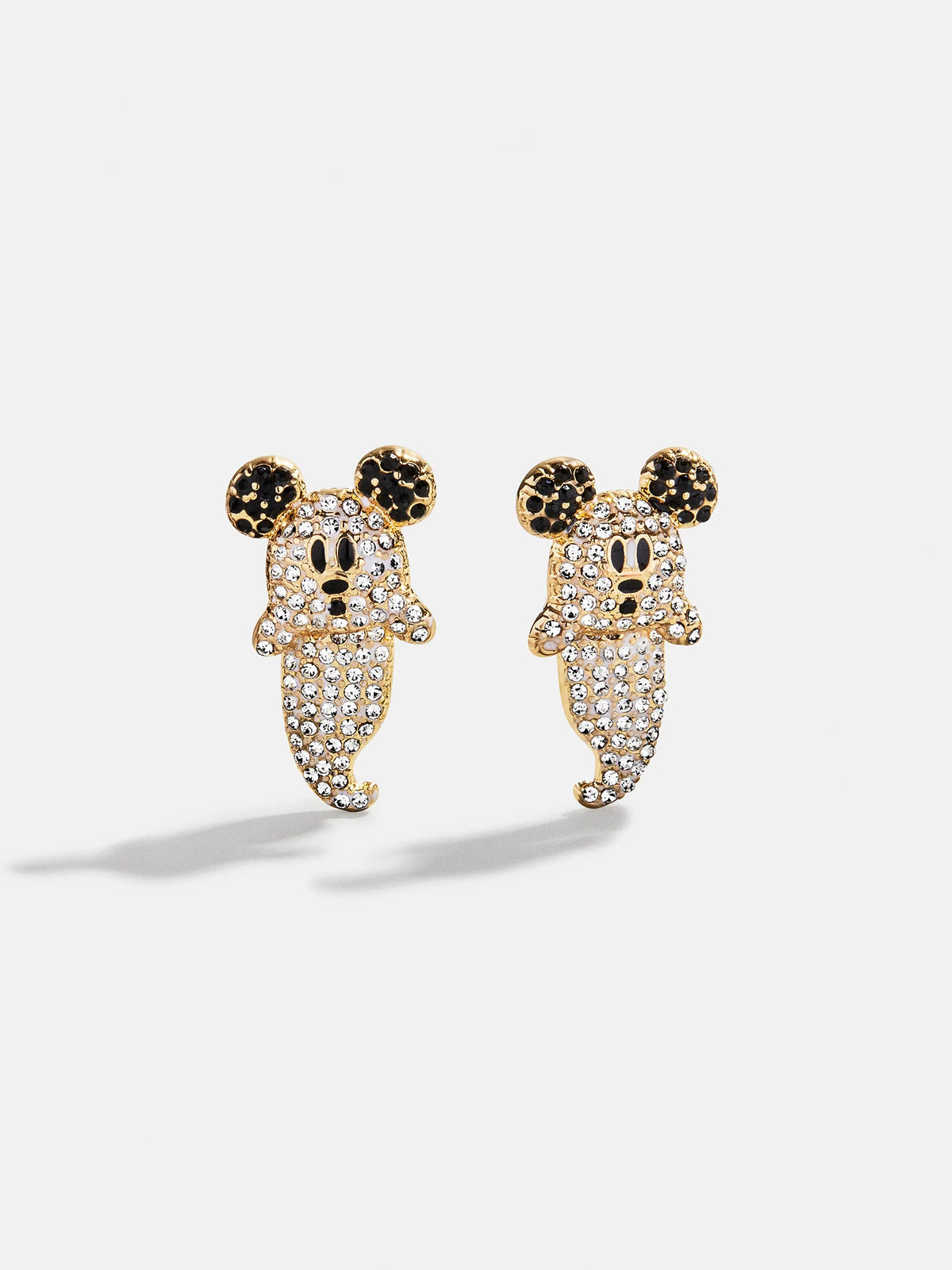 Disney Mickey Mouse Pavé Ghost Earrings - Gold/Pavé