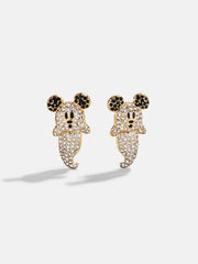 Disney Mickey Mouse Pavé Ghost Earrings - Gold/Pavé
