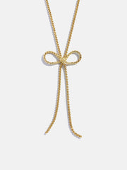 Gigi Bow Lariat Necklace - Gold