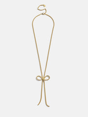 Gigi Bow Lariat Necklace - Gold