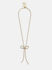 Gigi Bow Lariat Necklace - Gold/Pavé