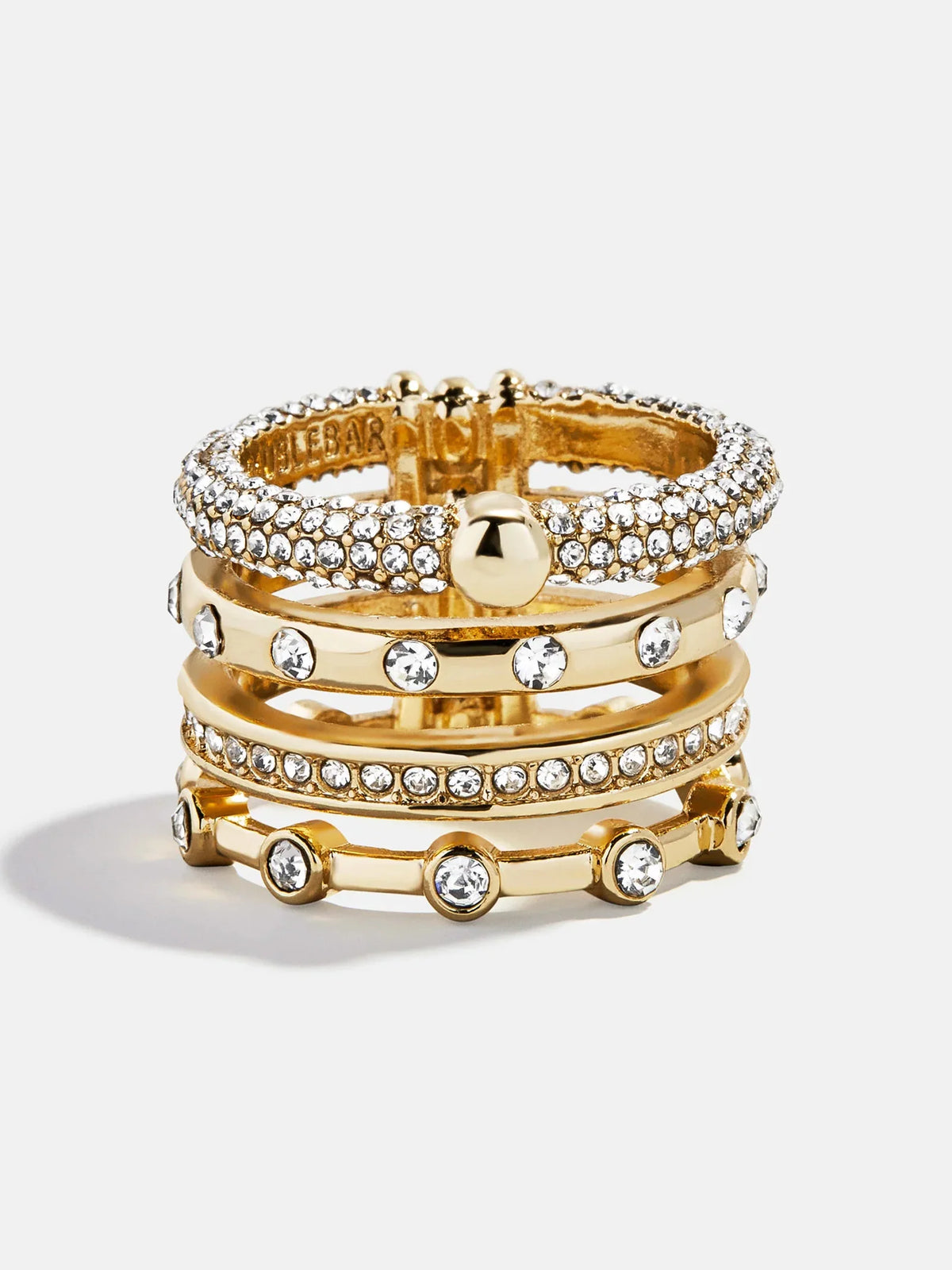 Rosaire Stacked Ring - Gold/Pavé