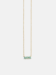 18K Gold Semi-Precious Custom Nameplate Necklace - Turquoise