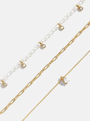 Sylvia Layered Necklace - Gold/White