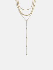Carina Lariat Layered Necklace - Gold