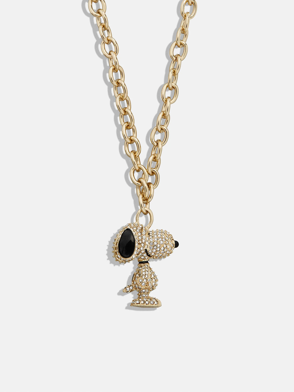 Peanuts Snoopy Pendant Necklace - Gold/Pavé