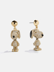 Peanuts Snoopy Statement Earrings - Gold/Pavé