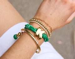 Knotty Initial Custom Bracelet - Bright Green