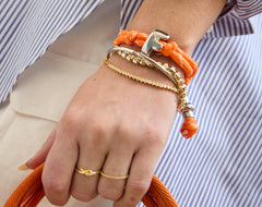 Knotty Initial Custom Bracelet - Tangerine