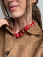 Joan Semi-Precious Necklace - Red Jasper