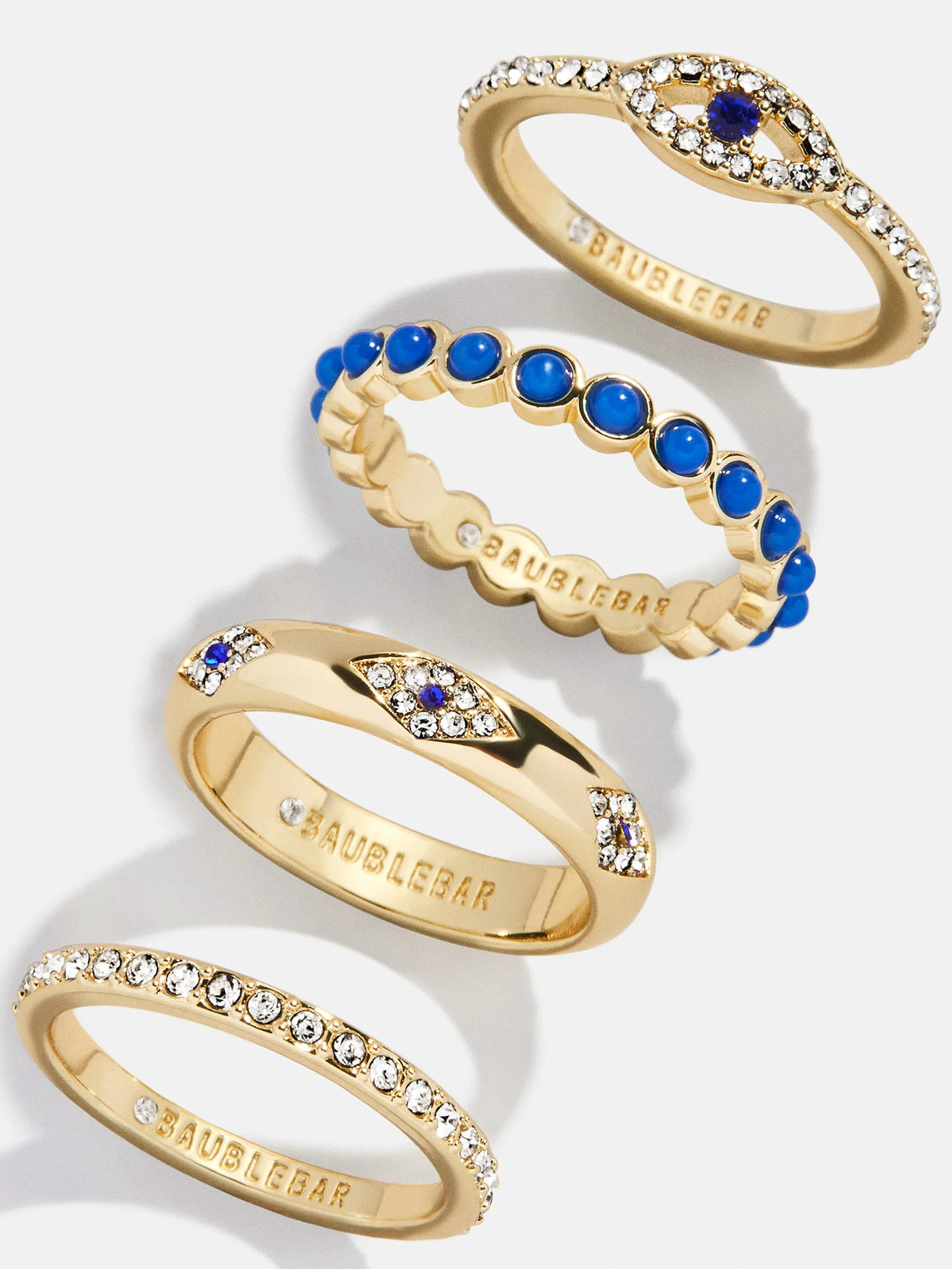 Evil Eye Ring Set - Gold/Blue