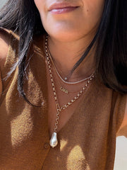 Teagan Pearl Lariat Necklace - Gold/Pearl
