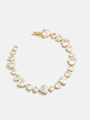 Zadie Heart Tennis Bracelet - Gold/Pavé