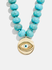 Joan Semi-Precious Evil Eye Necklace - Gold/Turquoise